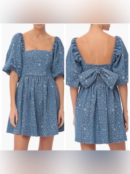 Avec Les Filles Dresses & Skirts - New Avec Les Filles Heart Puff Sleeve Babydoll Minidress
